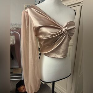 Elegant One-Shoulder Satin Top